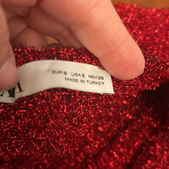 ZARA Bloggers Favourite Red Tinsel Knit Sweater  with Open Back Size Sma… - Picture 12 of 13